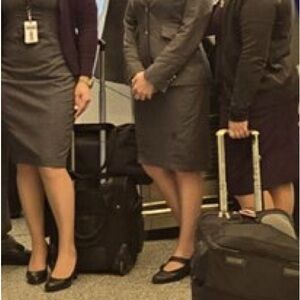 NurseMates Flight attendant panty hose -used- honey color & bag tag